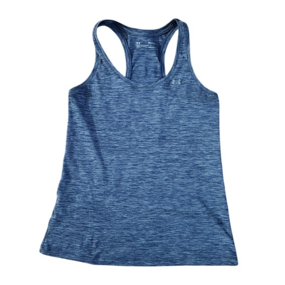 Under Armour HeatGear Racerback Tank Top Blue Space Dye Women's Small 139